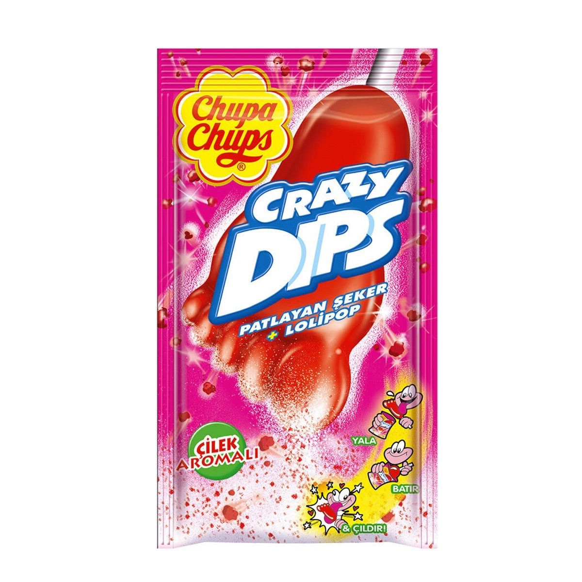 CHUPA CHUPS CRAZY DIPS PATLAYAN SEKER + LOLIPOP