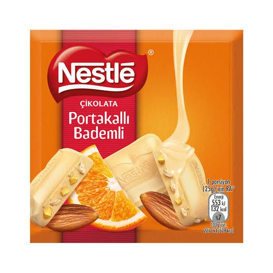 NESTLE PORTAKALLI BADEMLI BEYAZ CIKOLATA 65 GR