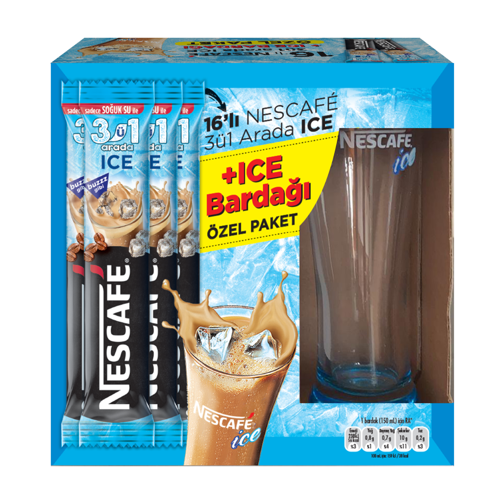 NESCAFE ICE 3 IN 1 16 LI BARDAK HEDİYELİ