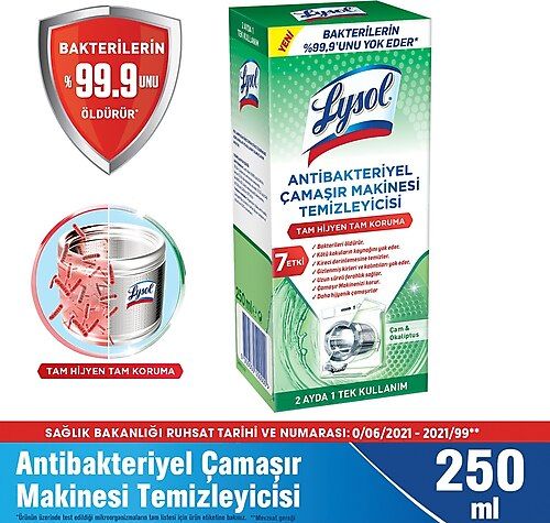 LYSOL ANTIBAKTERIYEL MAKINE TEMIZLEYICISI CAM 250 ML