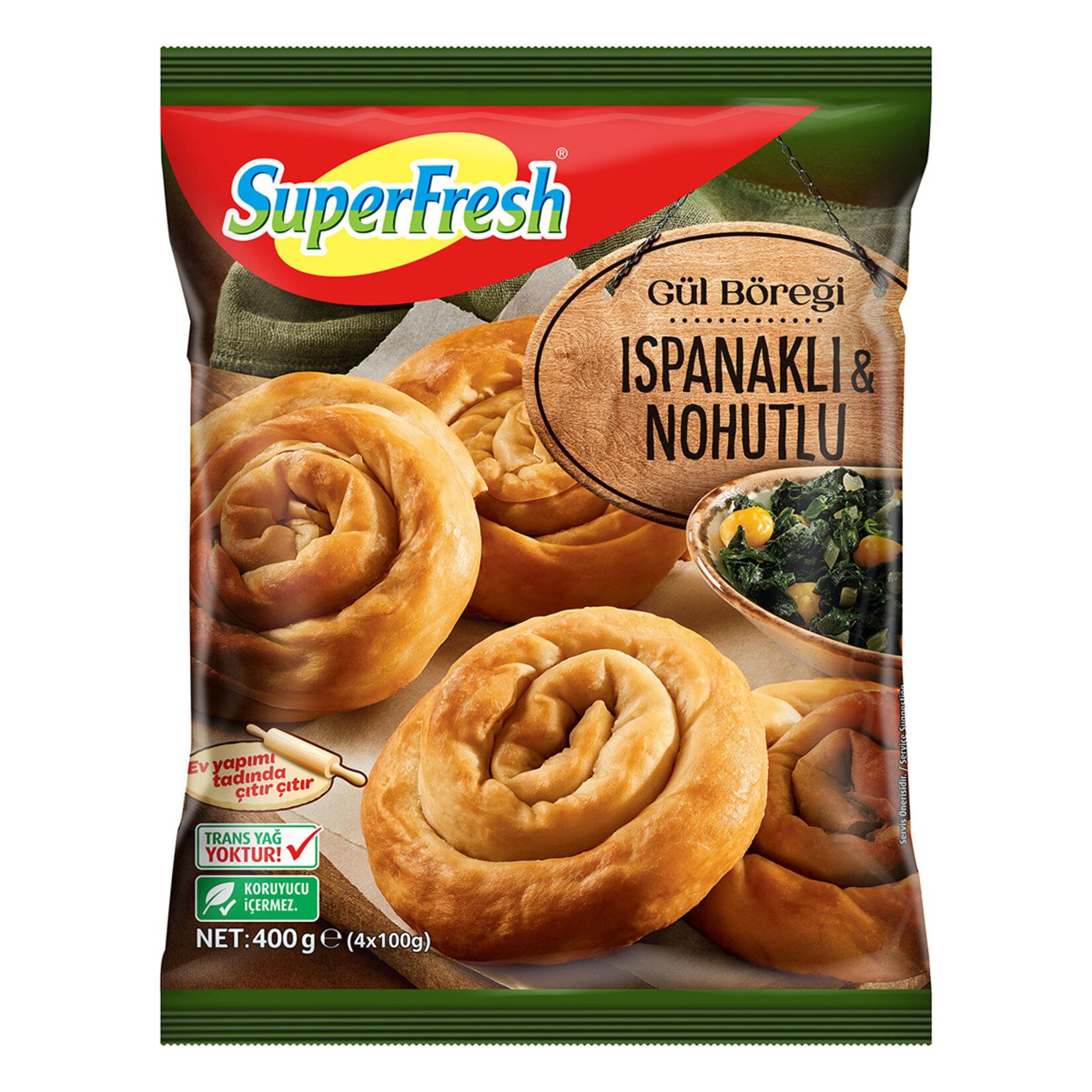 SUPERFRESH GUL BOREGI ISPANAKLI NOHUTLU 400 GR