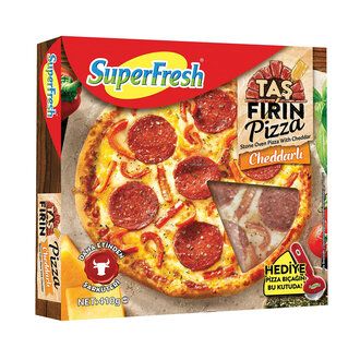 SUPERFRESH TAS FIRIN PIZZA CHEDDARLI 410 GR