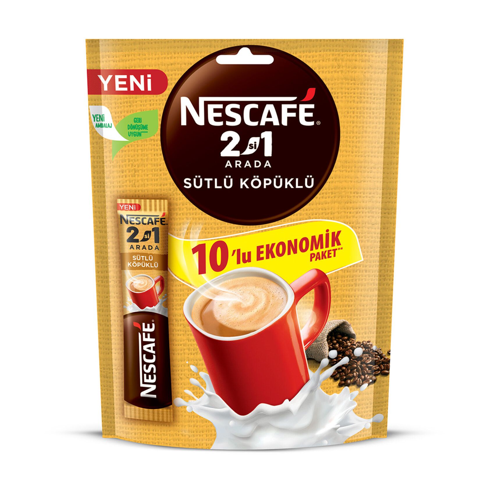 NESCAFE 2 SI 1 ARADA SUTLU KOPUKLU 10 LU